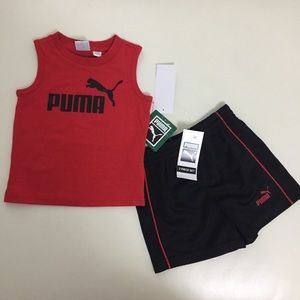Puma sleeveless top shorts set